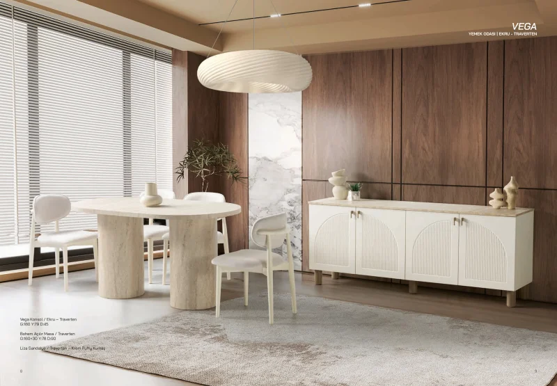 Vega Yemek Odası (Ekru-Traverten)