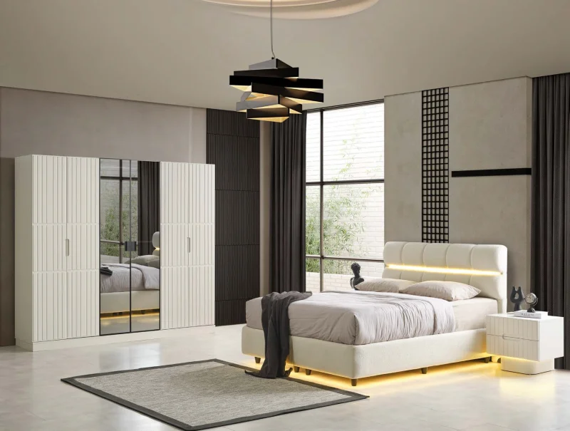Loft MDF Yatak Odası Takımı (Başlıklı)