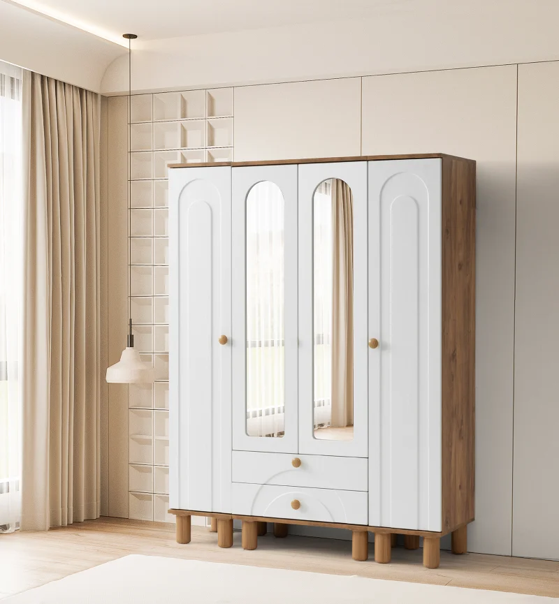 Bohem 4 Kapılı Aynalı Dolap (Ak105)