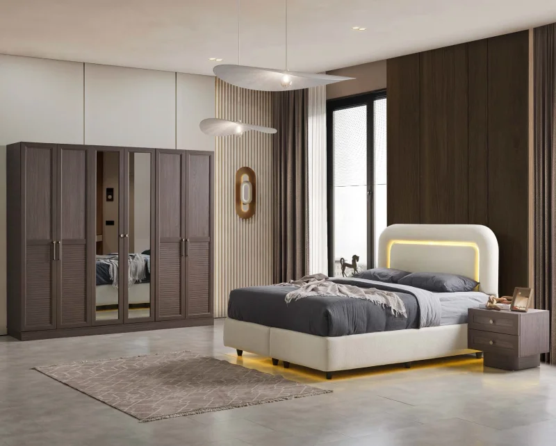 Rebeka MDF Yatak Odası Takımı (Başlıklı)