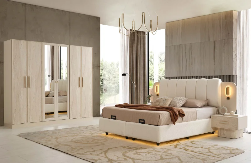 Adalar MDF Yatak Odası Takımı (Başlıklı)