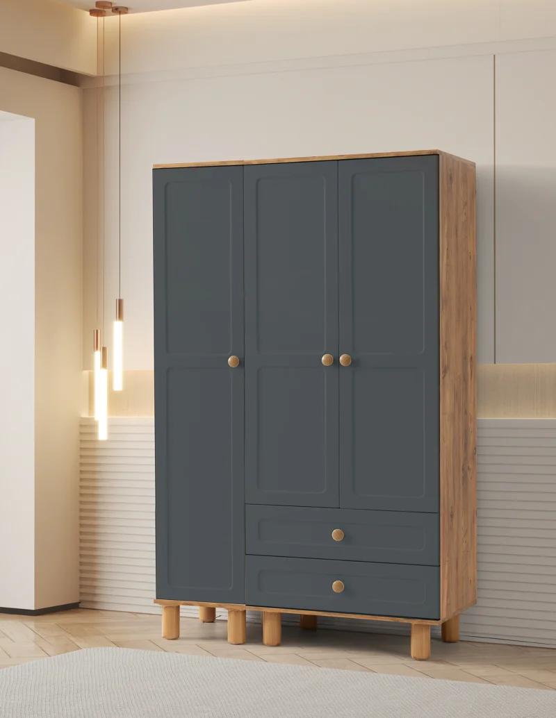 Zara 3 Kapılı Dolap Antrasit (Ak104)