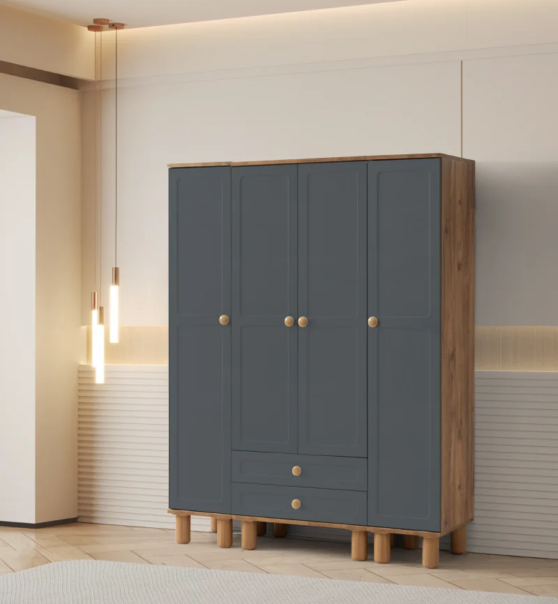 Zara 4 Kapılı Dolap Antrasit (Ak103)