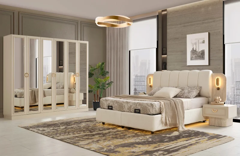 Burgaz MDF Yatak Odası Takımı (Başlıklı)