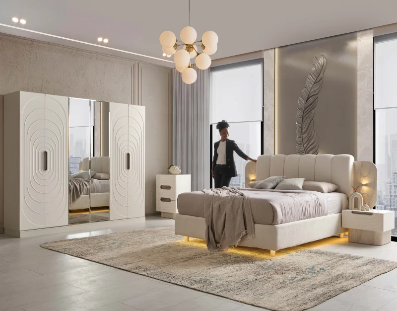 Malaga MDF Yatak Odası Takımı (Başlıklı)