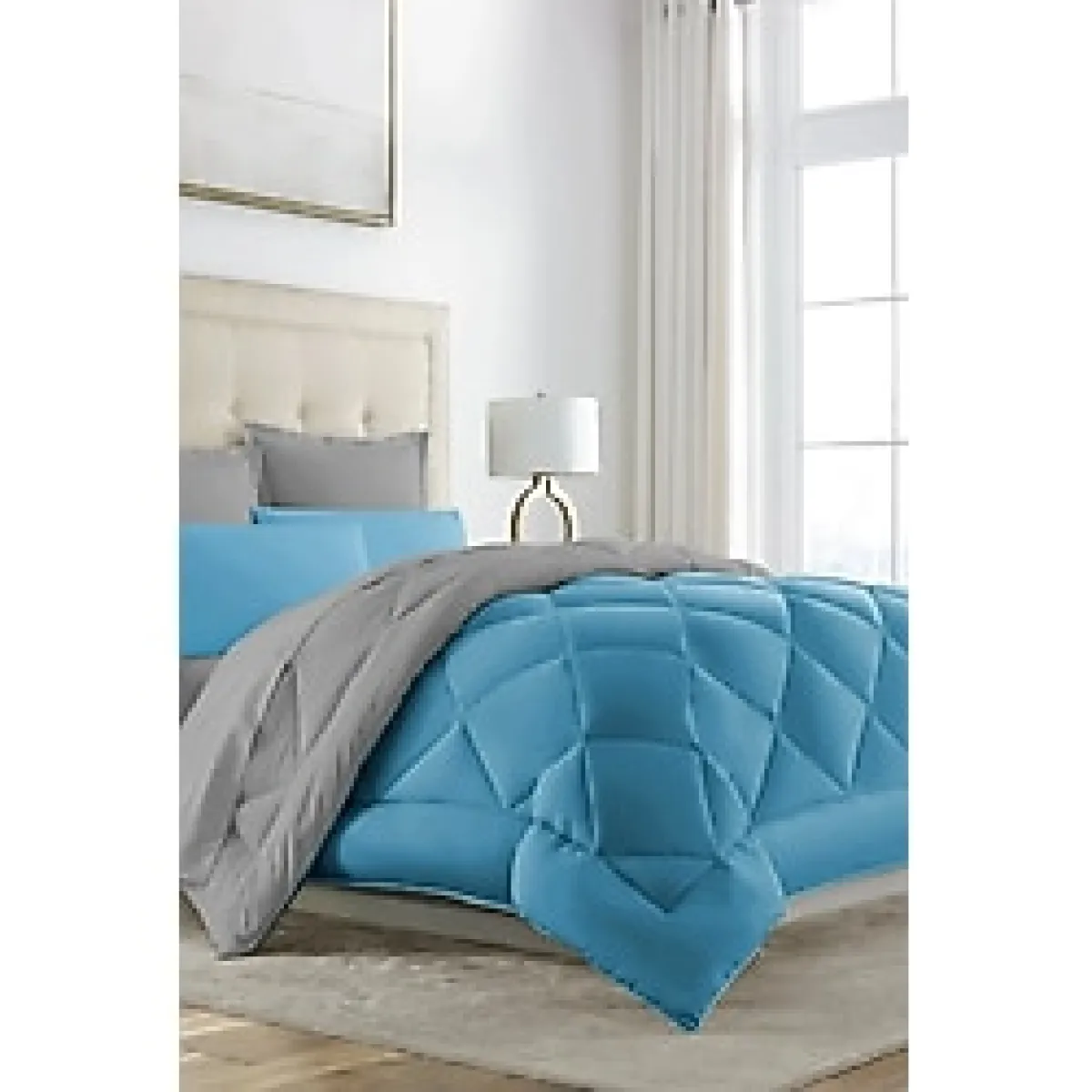 Alla Turca Çift Taraflı Lux Uyku Seti - Tek Kişilik Özel Çantalı SARI-GRİ