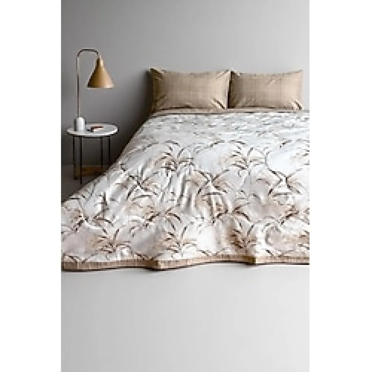 Alla Turca Tek Kişilik Yazlık Uyku Seti Düz Çarşaflı Natura Sütlü Kahve Kahverengi