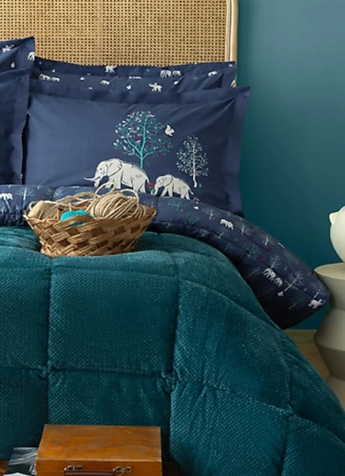 Apricitas Home Softly Migra Petrol Çift Kişilik Uyku Seti