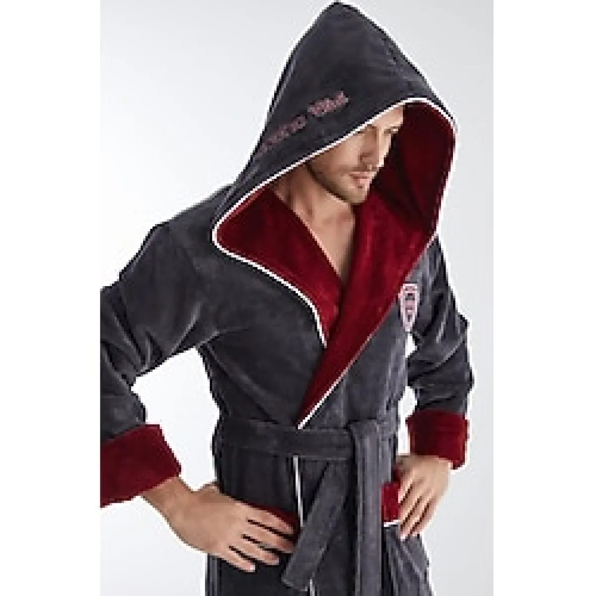 Arena Nakış Triga Bukle Bambu Cotton Erkek Bornoz