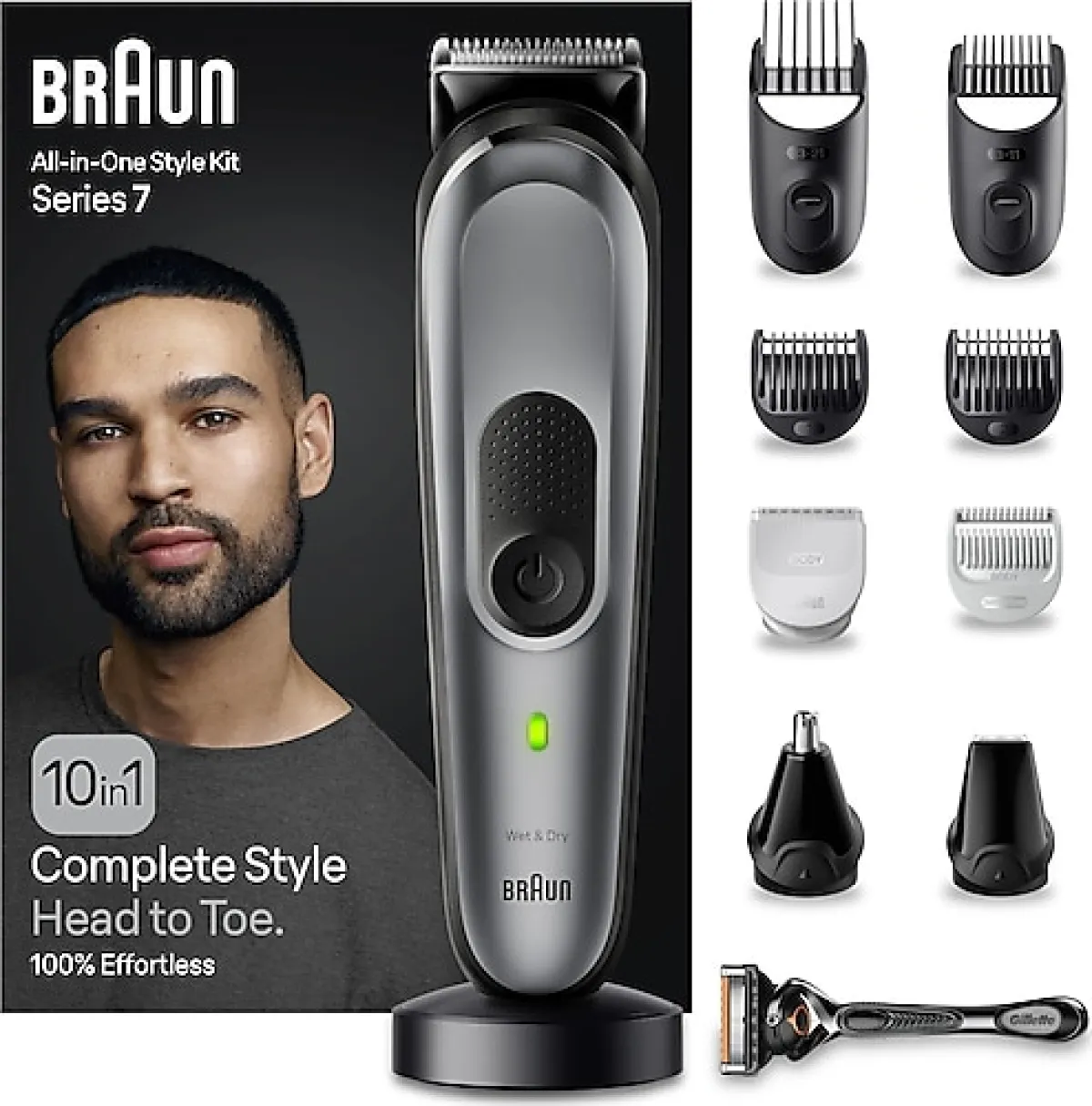 Braun Series 7 MGK7420 + Gillette ProGlide 10'u 1 Arada Erkek Bakım Seti
