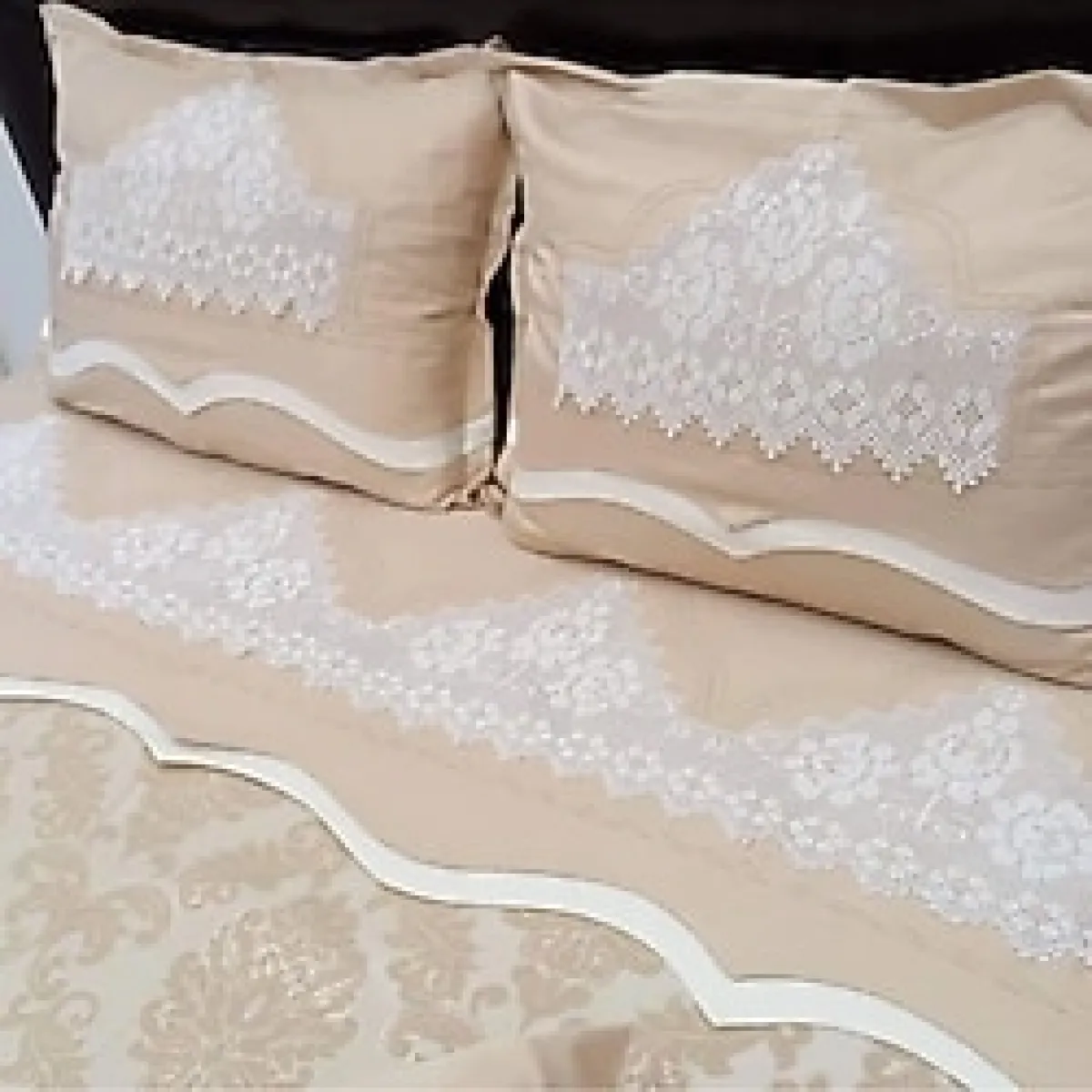 bursa çeyiz El Işi Dantel Pike Takımı Çarşafı Dantelli Ağır Model