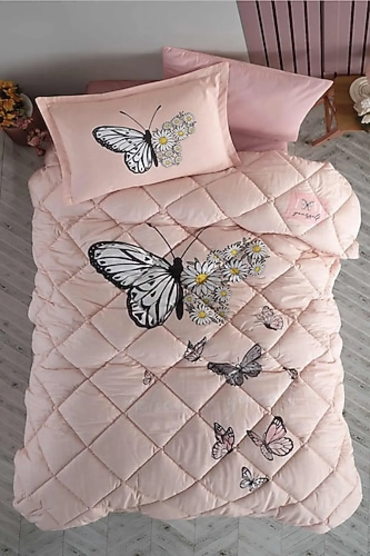 Clasy Daisy Love Somon Ranforce %100 Pamuk Tek Kişilik Uyku Seti