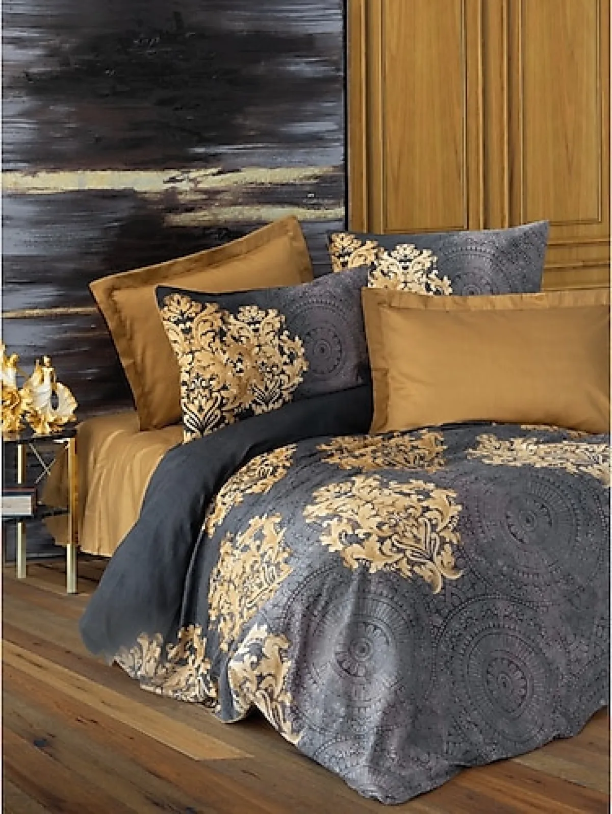 Cotton Box Çift Kişilik Saten Nevresim Takımı Jadira Bej