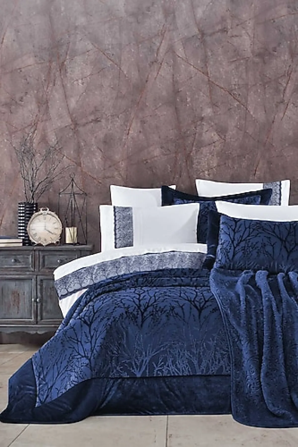 Elart Bahar Lacivert 10 Parça Çeyiz Seti