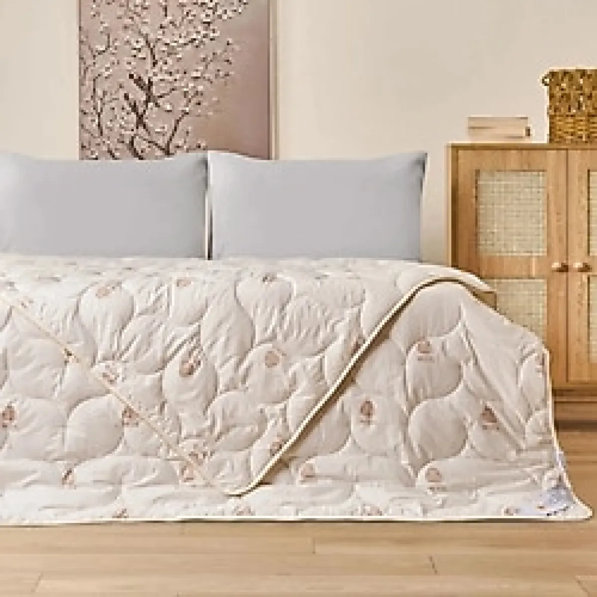 Evidea Soft Tek Kişilik Yün Yorgan - Beyaz - 155x215 cm