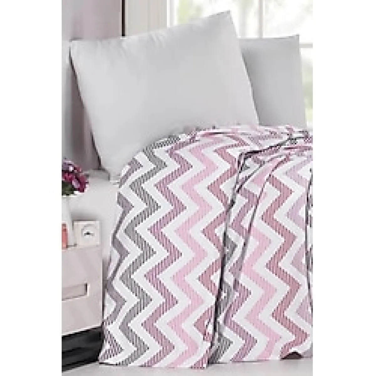 Evim%100 Pamuk Baskılı Cleo Antrasit Mürdüm Pike Çift Kişilik - 200x230 Cm CLEO ANTRASİTMÜRDÜM 200 x 230