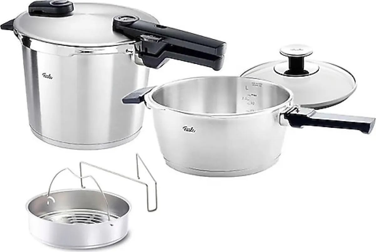 Fissler Vitaquick Premium Buhar Aparatlı 6 lt + 3.5 lt Düdüklü Tencere
