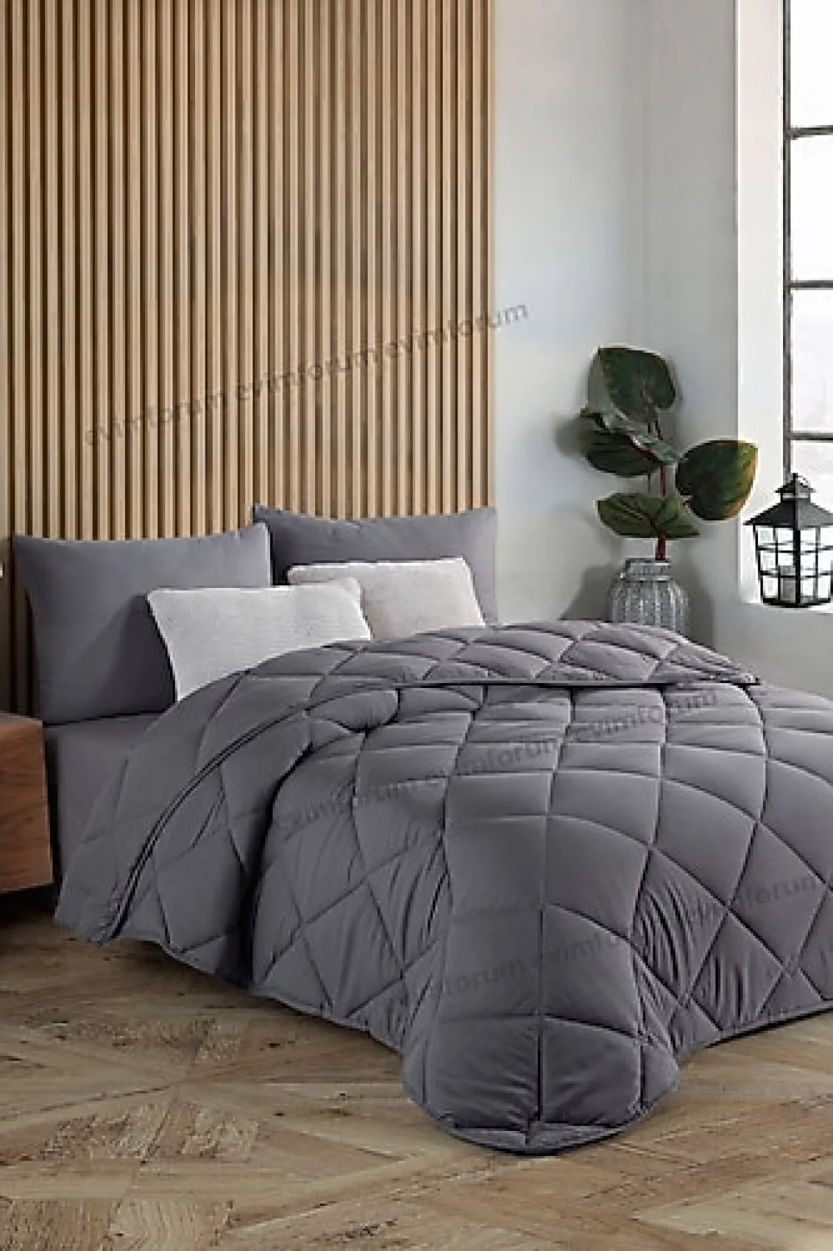 Formeya Soft Antrasit 195x215 cm Silikon Çift Kişilik Yorgan