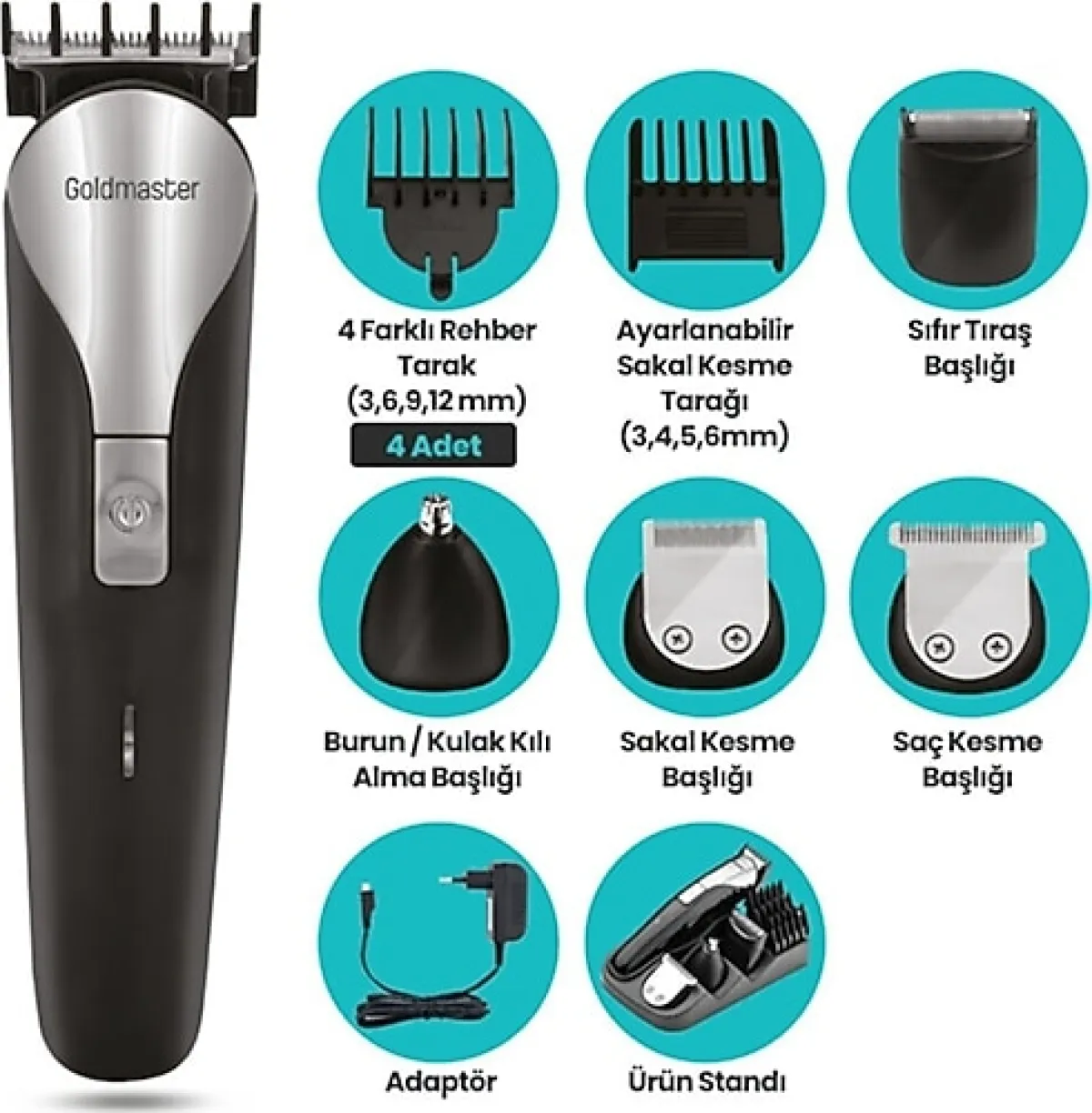 Goldmaster GM-9113 Fedor 12 in 1 Erkek Bakım Seti