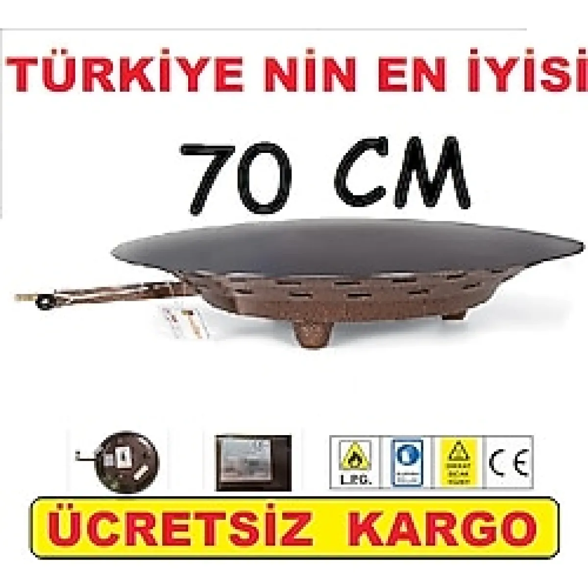 GÜRYAN 70 cm Tüplü Katmer YUFKA Ekmek Sac Ocak