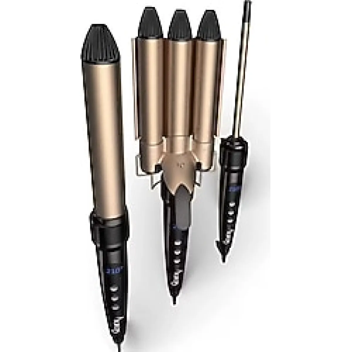 Hairens HRS-960 9 mm-19 mm-25 mm-32 mm Seramik 6 Parça Otomatik Wag Saç Maşa Seti