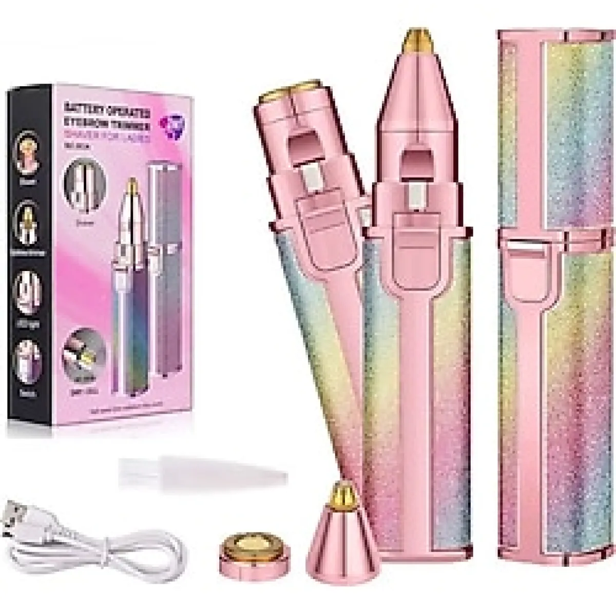 İBOVİA 2 Başlıklı Epilasyon Yüz Çene Işıklı Kıl Tüy Alma Mini Cep Epilasyon Kadın Mini Traş Makinesi Şarjlı