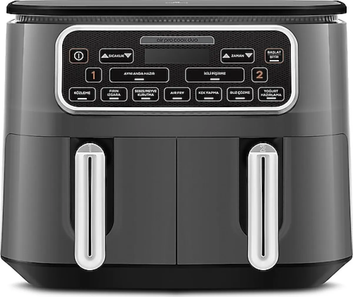 Karaca Air Pro Cook Duo Köz XXXL Space Gray 8 lt Yağsız Fritöz