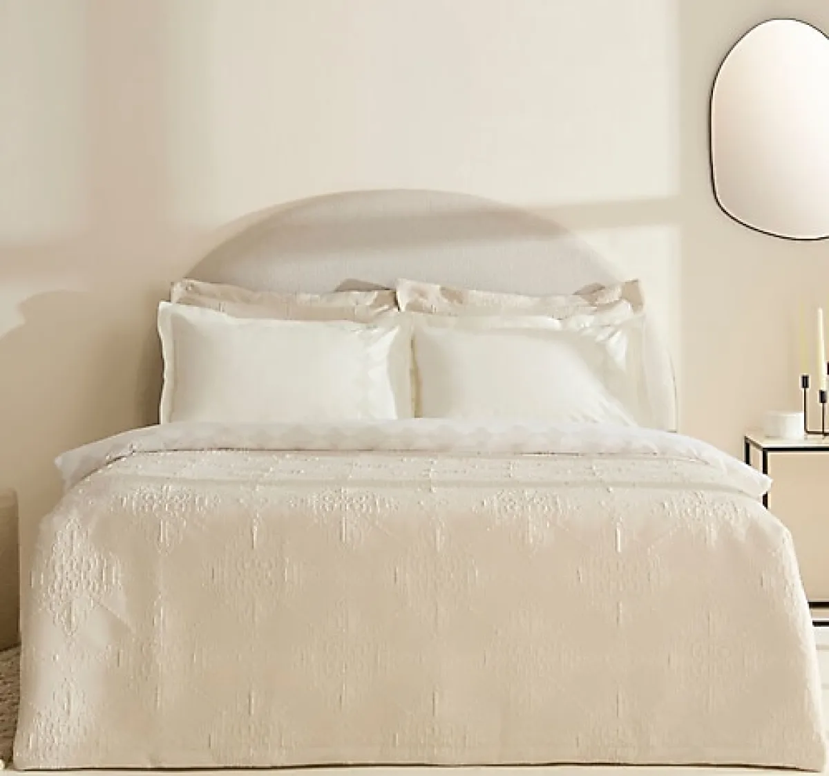 Karaca Home Clare Ekru 7 Parça Çift Kişilik Düet Set