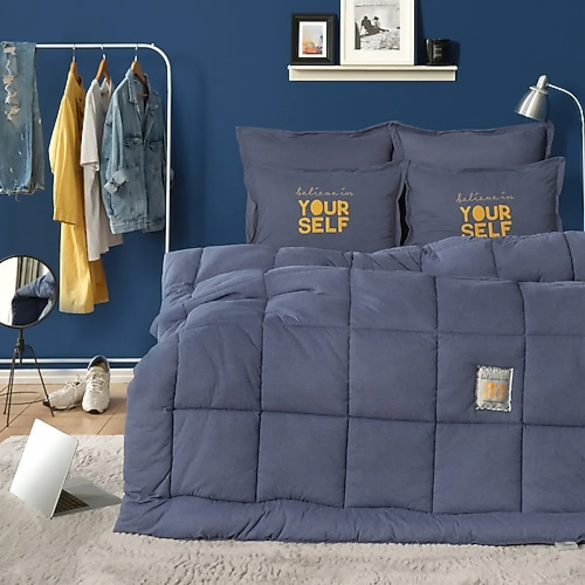 Karaca Home Motto Indigo Tek Kişilik Cotton Comfort Set