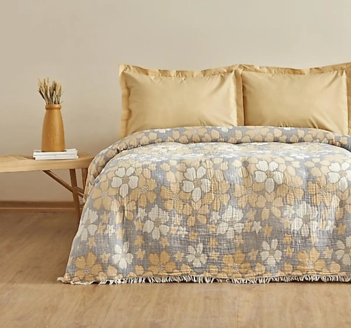 Karaca Home Nelly Yeşil Müslin Çift Kişilik Pike Yatak Örtüsü Takımı