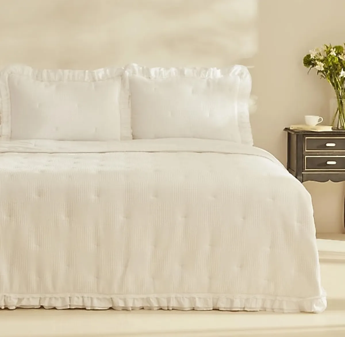 Karaca Home Perios Spring Fırfırlı Çİft Kişilik Comfort Set