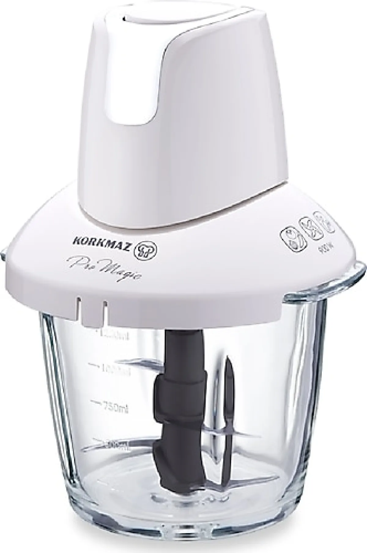 Korkmaz A460-08 Pro Magic Vanilya Krom 900 W 4 Bıçaklı Cam Doğrayıcı