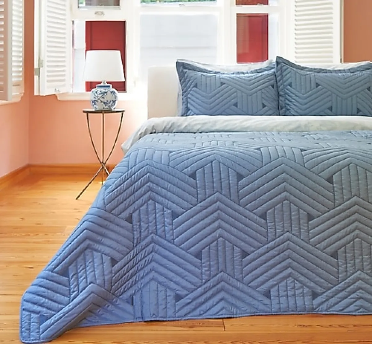 Linens Vita Mavi Çift Kişilik Yatak Örtüsü Takımı