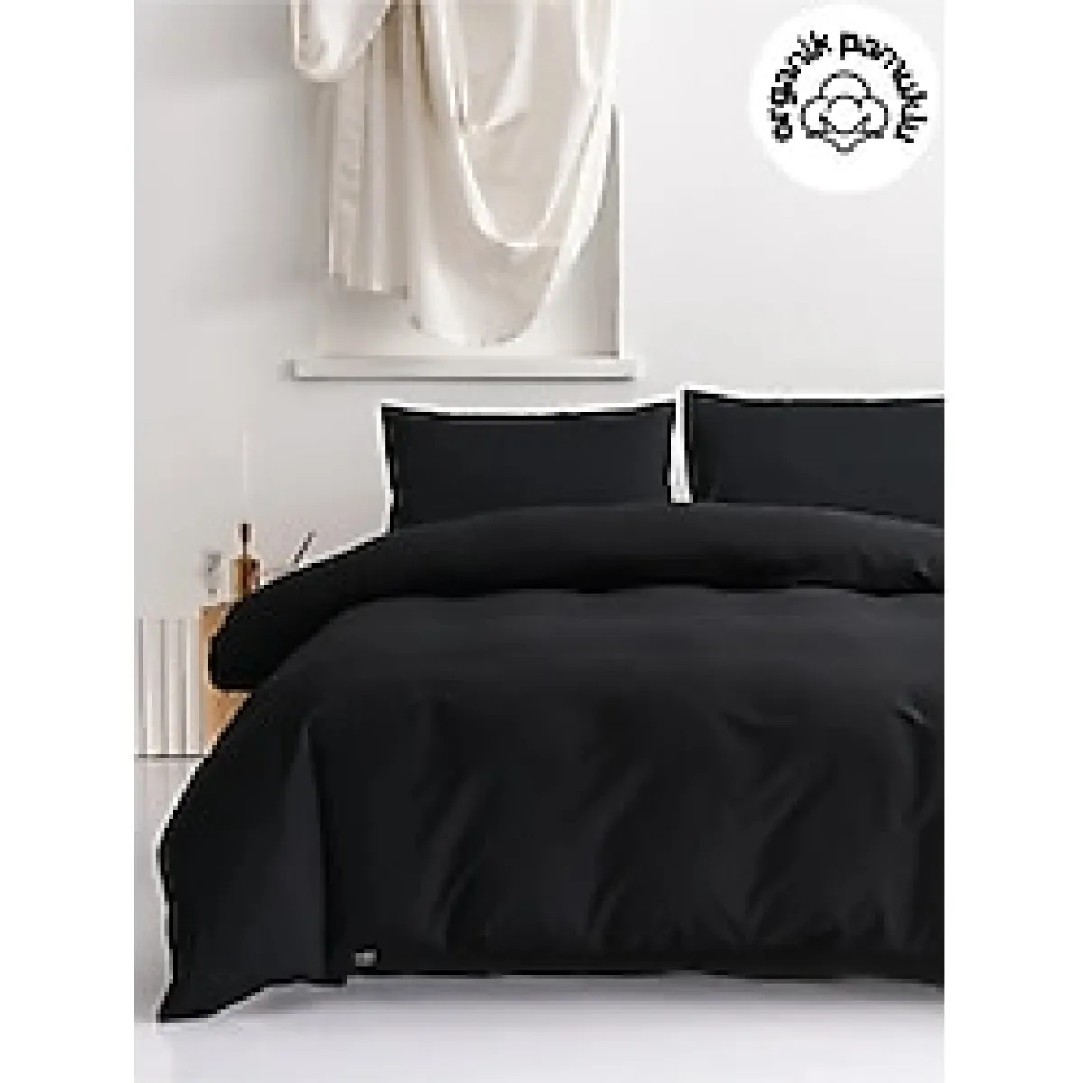 Lotusline Home Ranforce Çift Kişilik Lüks Pamuklu Nevresim Takımı - Seti Siyah