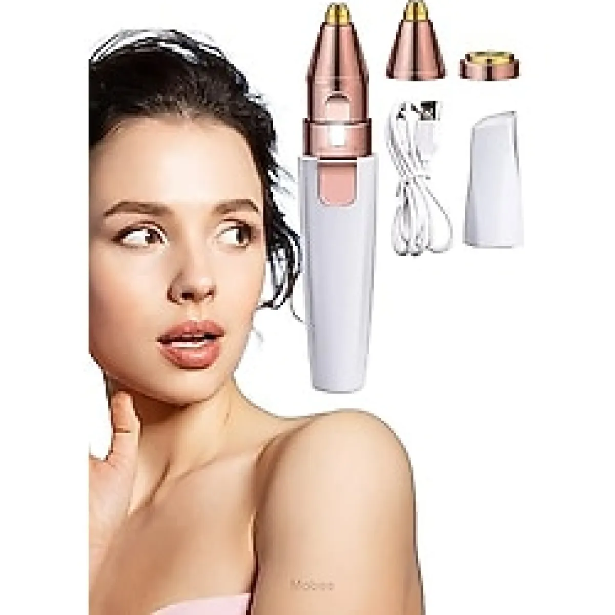 Mobee Tüm Cilt Tipleri Için 2 Başlıklı 2 In 1 Şarjlı Epilasyon Aleti Yüz Epilatörü