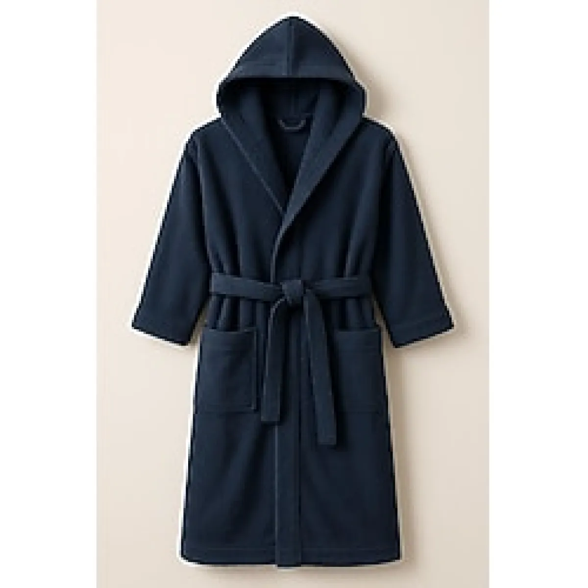 Modelhome Pamuklu Büyük Beden Kapşonlu Lacivert Renkli Bornoz 4xl-5xl-6xl-7xl