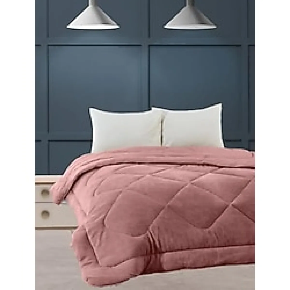 Mulberry Cake Tek Kişilik Kalın Battaniye Yatak Örtüsü Gül Kurusu