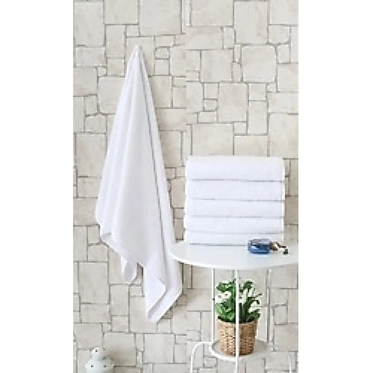 Nevresim Dünyası Otel Tipi 6'lı 70x140 Banyo Havlusu Beyaz