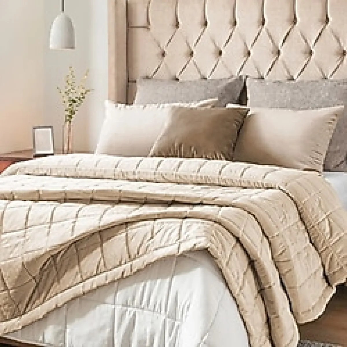 Nondress Yatak Örtüsü Bej Çift Kişilik