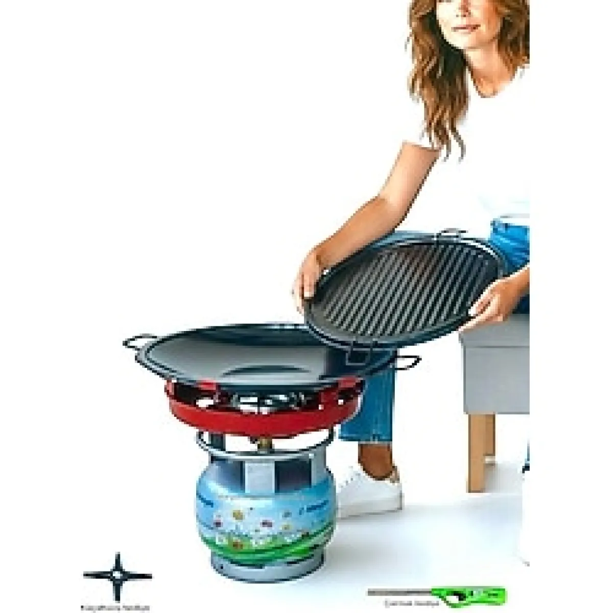 Orcamp Küçük Tüp Sac Tava Dumansız Mangal Ocak Kavurma Gözleme Izgara Çok Amaçlı Piknik Tüpü Sacı 40CM