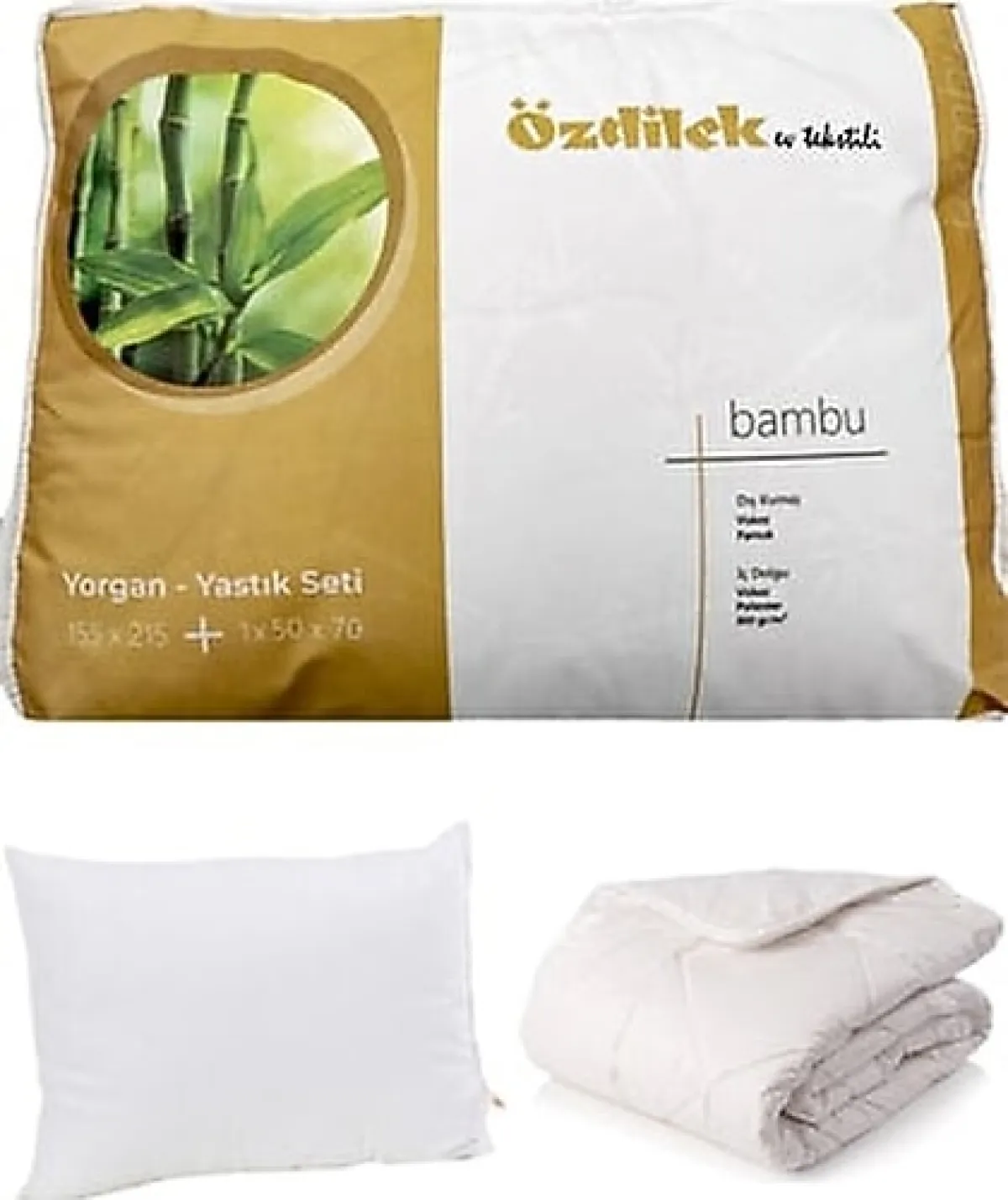 Özdilek 155x215 cm Bambu Tek Kişilik Yastık Yorgan Seti
