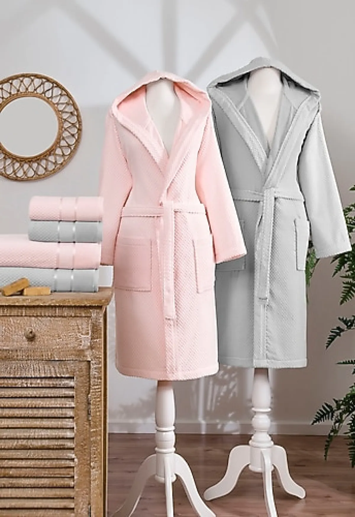 Özdilek Bright Kadife Aile Bornoz Takımı