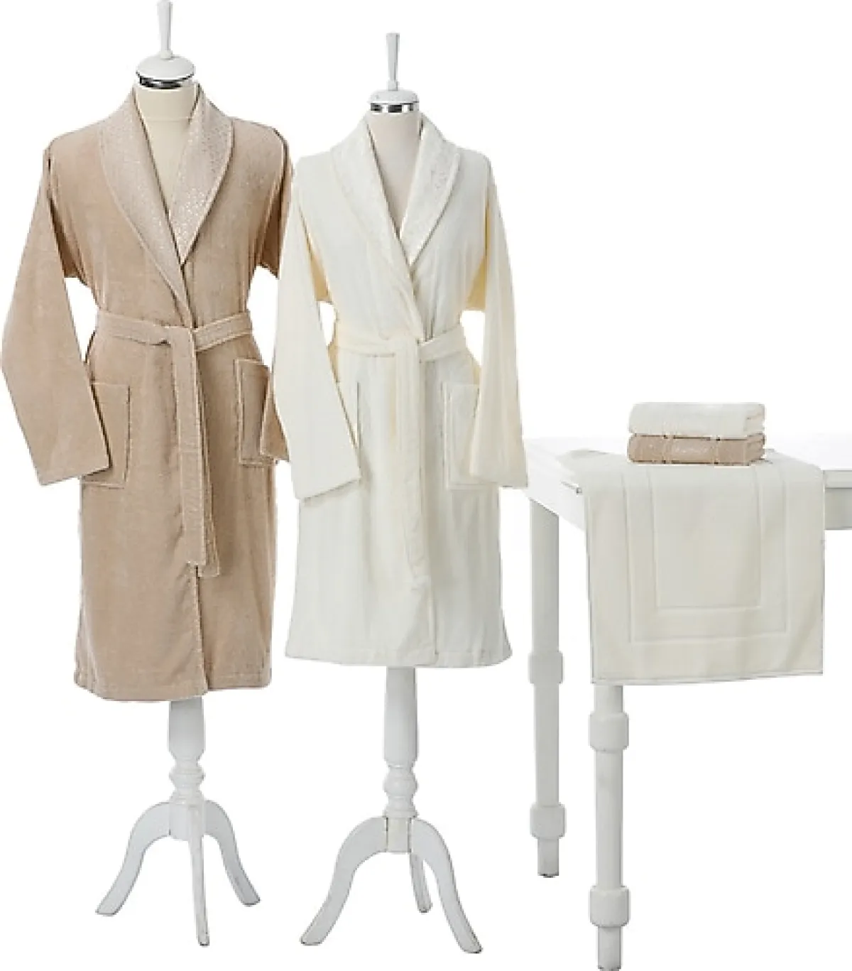 Özdilek Camellia Happy Krem Bej Aile Bornoz Takımı