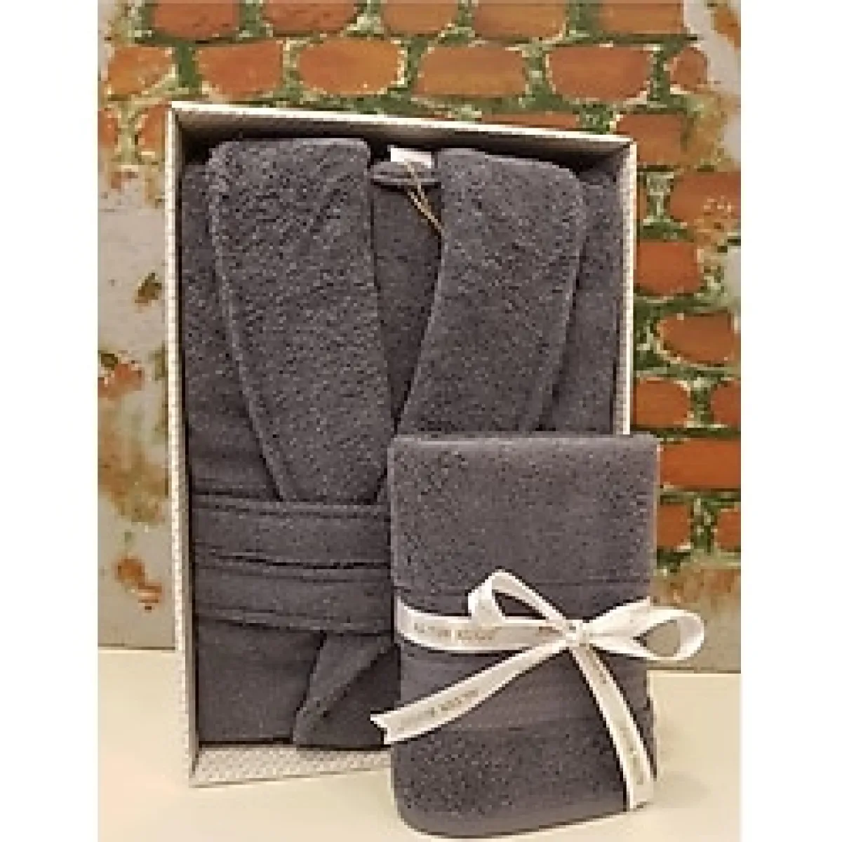 Özdilek Colourist Şalyaka Xl Beden Unisex Bornoz Havlu 50x90 - Koyu Gri