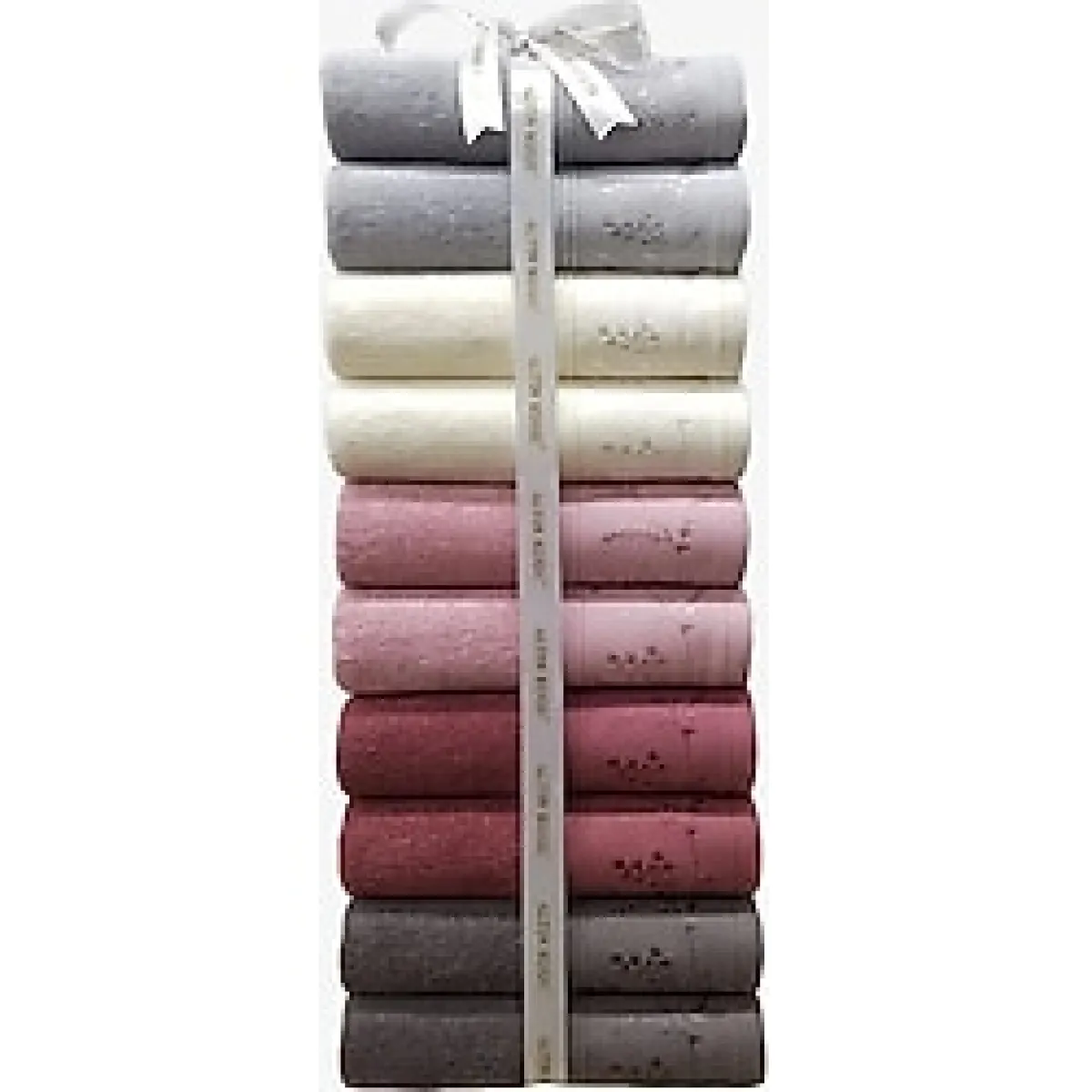 Özdilek Ditsy Havlu 10 Adet - Antrasit Mürdüm Pembe Krem Gri