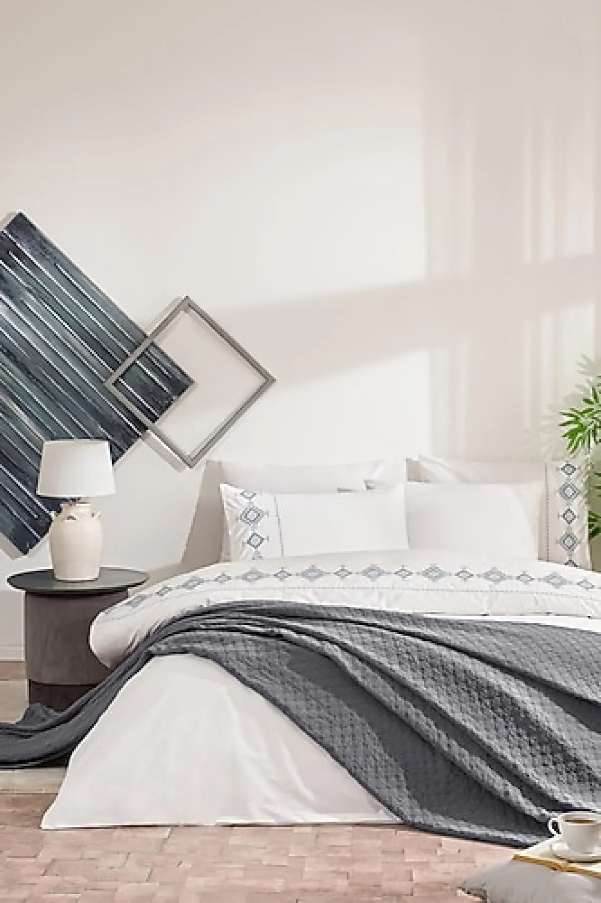 Özdilek Moderna Gri Gelin Seti