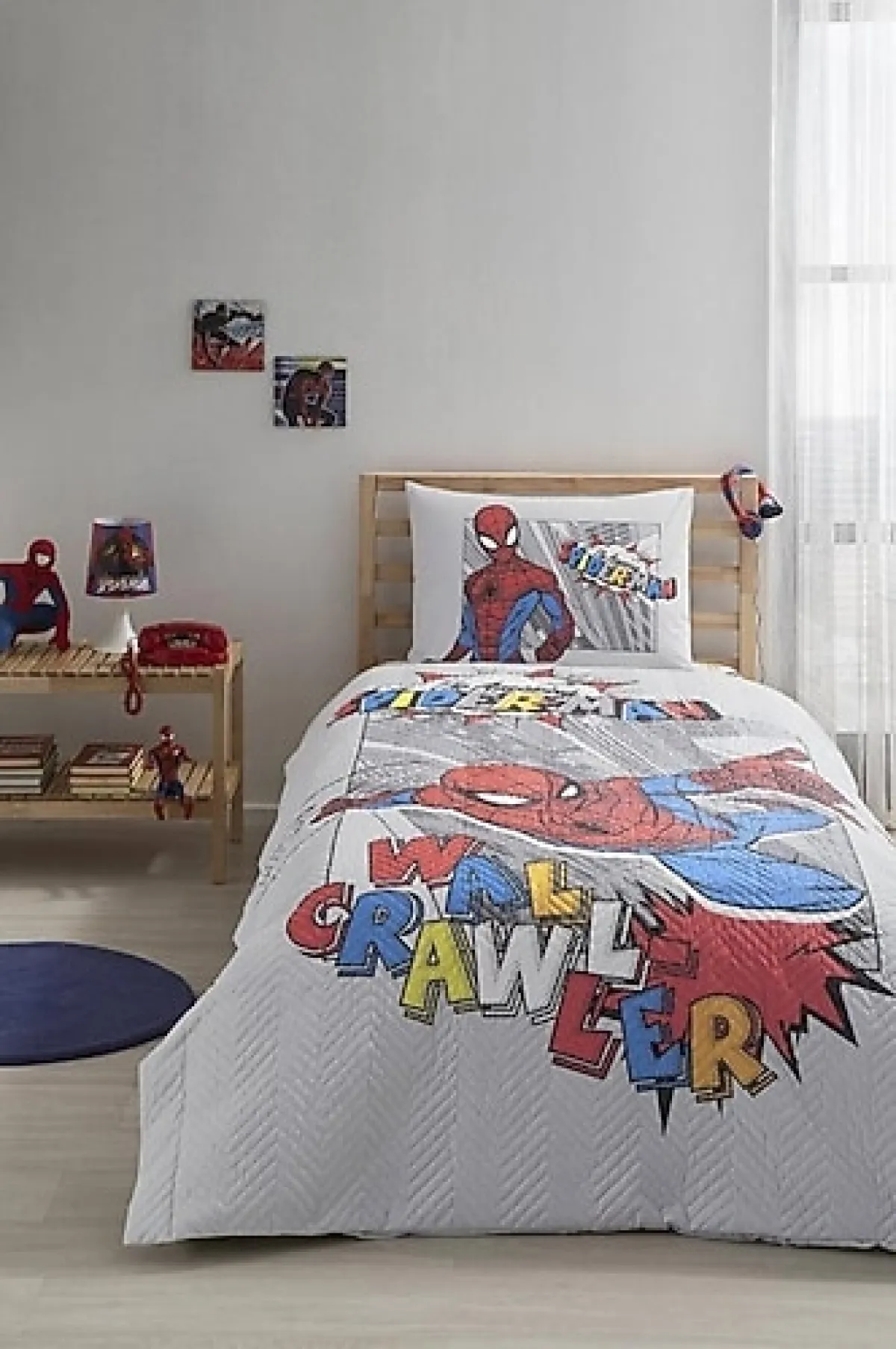 Özdilek Spiderman Wall Disney Lisanslı Fitted Çarşaf Kapitone Çocuk Nevresim Takımı