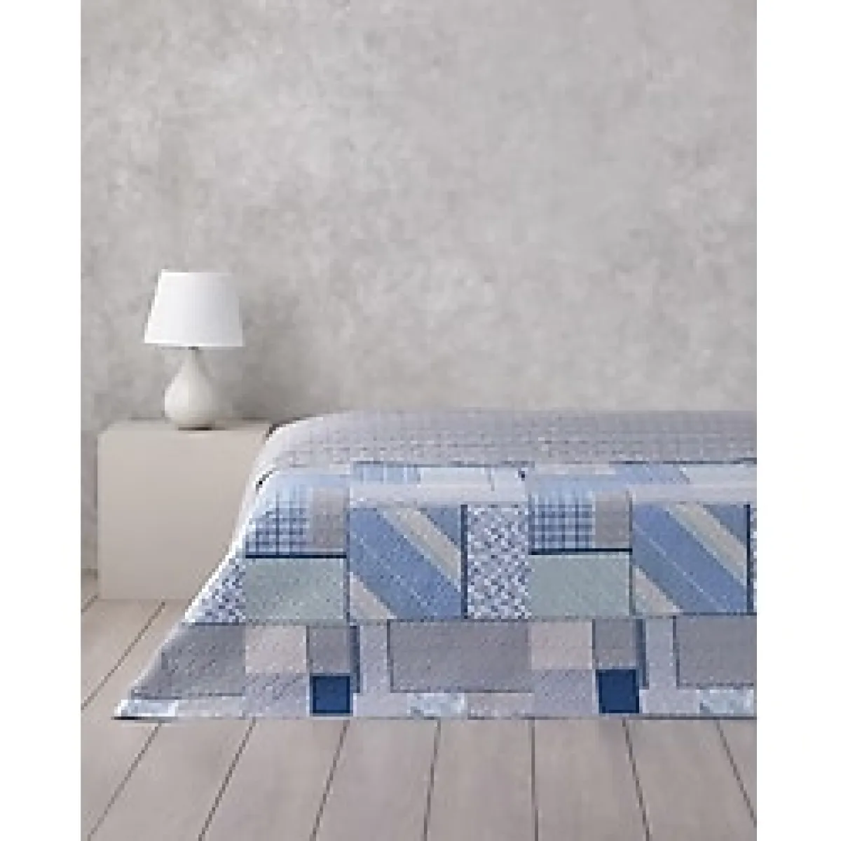 Patch Mosaic King Size Çok Amaçlı Örtü 240X220 Cm Mavi