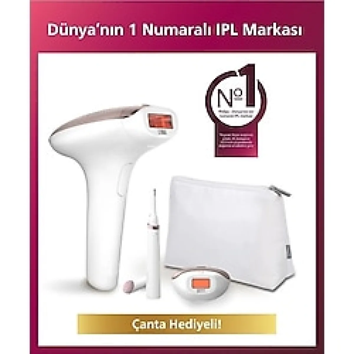 Philips Lumea Lazer Epilasyon Ipl Tüy Alma Cihazı, Compact Düzeltici, 2 Başlık(Yüz+Vücut+Hassas Bölge), Onerous Lambader Hediye - Renk