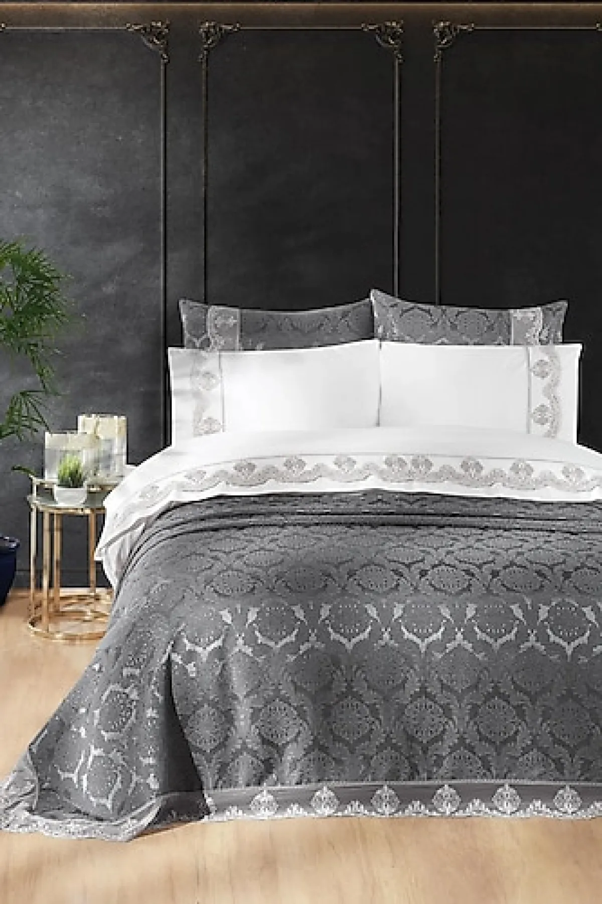 Pierre Cardin Bianca Gri 9 Parça Gelin Seti